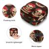Period Pouch Portable Tampon Storage Bag,Tampon Holder for Purse Feminine Product Organizer,Mexico Day of The Dead Sugar Skull Flower view 3