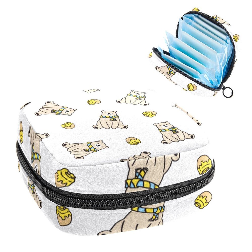 BearHoneyCute,Period Pouch Portable,Tampon Storage Bag,Tampon Holder for Purse Feminine Product Organizer