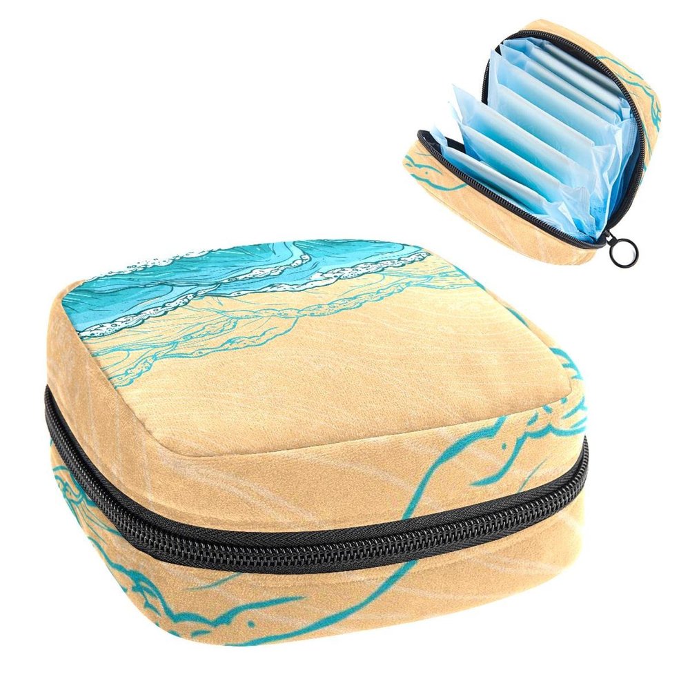 BeachWavesea,Period Pouch Portable,Tampon Storage Bag,Tampon Holder for Purse Feminine Product Organizer