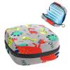 Period Pouch Portable Tampon Storage Bag,Tampon Holder for Purse Feminine Product Organizer,Red Green Dinosaur Pattern Grey view 1
