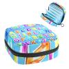 Alphabet Blue Cute,Period Pouch Portable,Tampon Storage Bag,Tampon Holder for Purse Feminine Product Organizer view 1