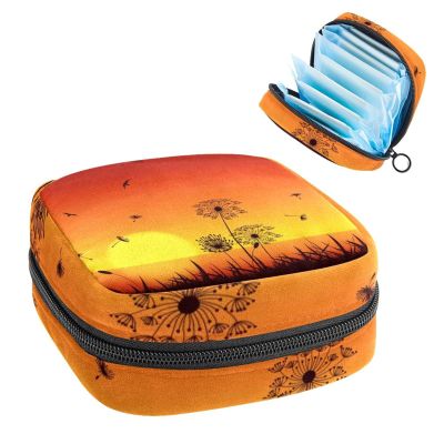 Blowball Sunset,Period Pouch Portable,Tampon Storage Bag,Tampon Holder for Purse Feminine Product Organizer