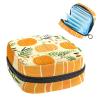 Period Pouch Portable Tampon Storage Bag,Tampon Holder for Purse Feminine Product Organizer,Festive Pumpkins Ferns view 1