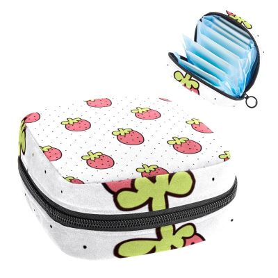 Period Pouch Portable Tampon Storage Bag,Tampon Holder for Purse Feminine Product Organizer,Strawberry