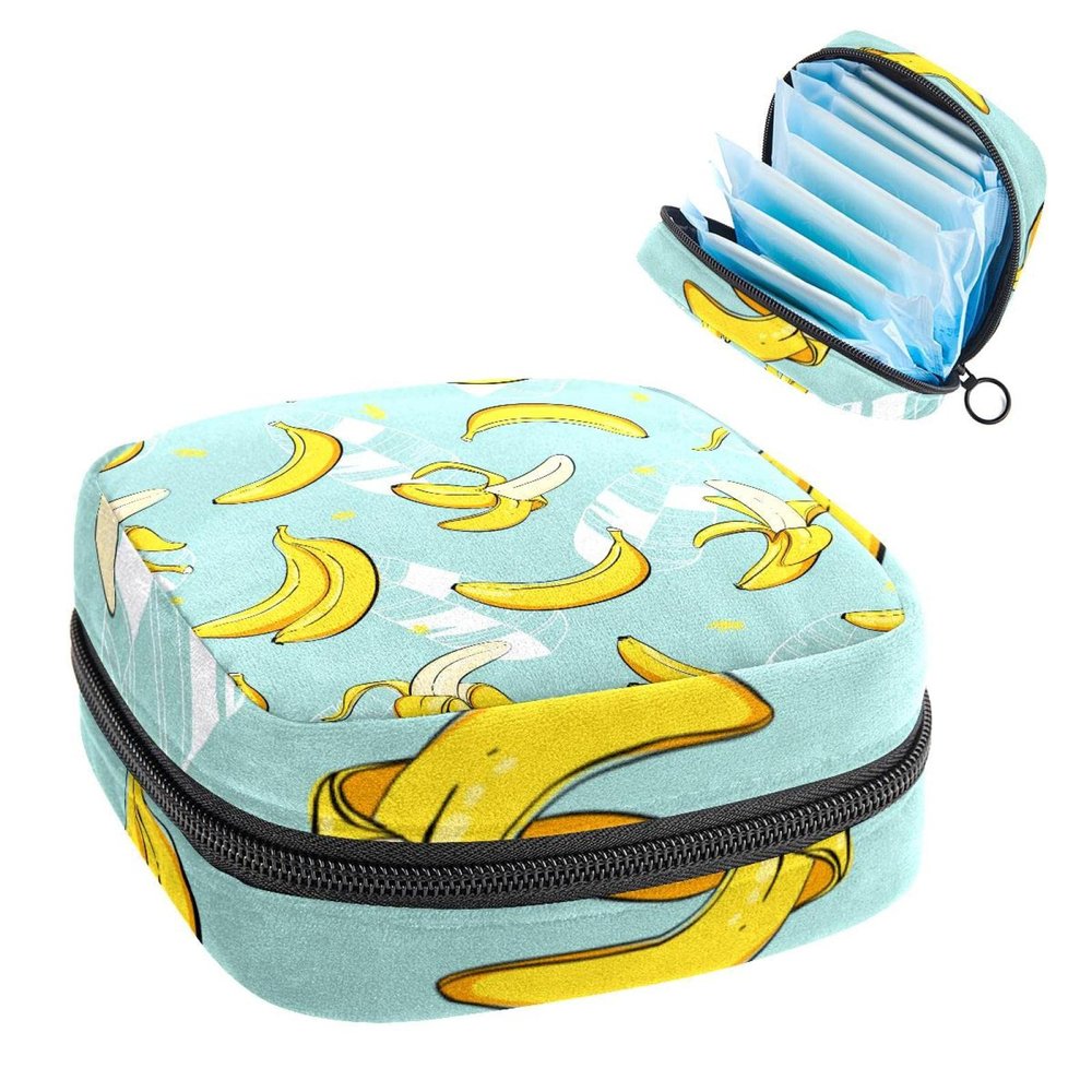 Banana Summer,Period Pouch Portable,Tampon Storage Bag,Tampon Holder for Purse Feminine Product Organizer