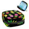 Period Pouch Portable Tampon Storage Bag,Tampon Holder for Purse Feminine Product Organizer,Pink Yellow Coral Pineapple Black view 1