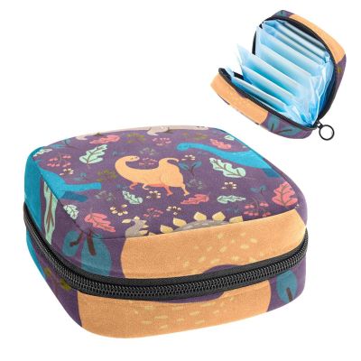 Dinosaur,Period Pouch Portable,Tampon Storage Bag,Tampon Holder for Purse Feminine Product Organizer