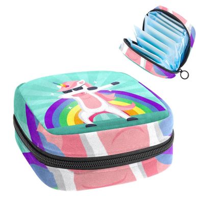 Period Pouch Portable Tampon Storage Bag,Tampon Holder for Purse Feminine Product Organizer,Funny Animal Doing Movement Dabbing