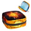 Period Pouch Portable Tampon Storage Bag,Tampon Holder for Purse Feminine Product Organizer,Fire Burning Flower view 1