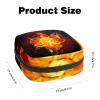 Period Pouch Portable Tampon Storage Bag,Tampon Holder for Purse Feminine Product Organizer,Fire Burning Flower view 2