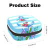 Period Pouch Portable Tampon Storage Bag,Tampon Holder for Purse Feminine Product Organizer,Hand Drawn Anchor with Flowers Blue Stripes Pattern view 2