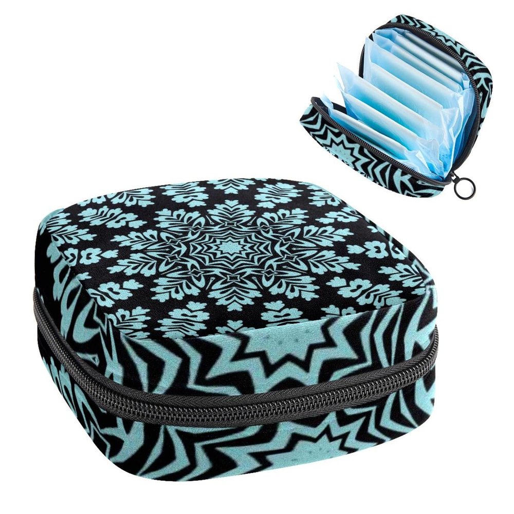 Period Pouch Portable Tampon Storage Bag,Tampon Holder for Purse Feminine Product Organizer,Creative Arty Green Mandala