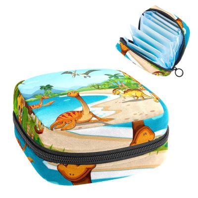 Period Pouch Portable Tampon Storage Bag,Tampon Holder for Purse Feminine Product Organizer,LakeBrontosaurusDinosaur