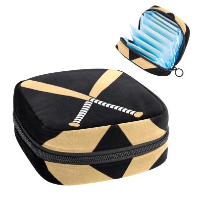 Baseball Bat with Black Background,Period Pouch Portable,Tampon Storage Bag,Tampon Holder for Purse Feminine Product Organizer