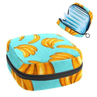 Banana Pattern,Period Pouch Portable,Tampon Storage Bag,Tampon Holder for Purse Feminine Product Organizer