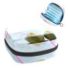 Period Pouch Portable Tampon Storage Bag,Tampon Holder for Purse Feminine Product Organizer,Coconut Beach Plumeria Decorated view 1