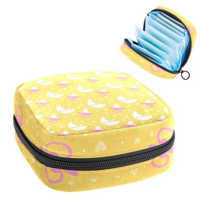Period Pouch Portable Tampon Storage Bag,Tampon Holder for Purse Feminine Product Organizer,Baby Moon Nipple Pattern