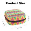Period Pouch Portable Tampon Storage Bag,Tampon Holder for Purse Feminine Product Organizer,Yellow Pink Blue Green Chevron Pattern view 2