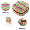 Period Pouch Portable Tampon Storage Bag,Tampon Holder for Purse Feminine Product Organizer,Yellow Pink Blue Green Chevron Pattern view 3
