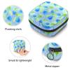 Abstract Blue Flower Patterns,Period Pouch Portable,Tampon Storage Bag,Tampon Holder for Purse Feminine Product Organizer view 3