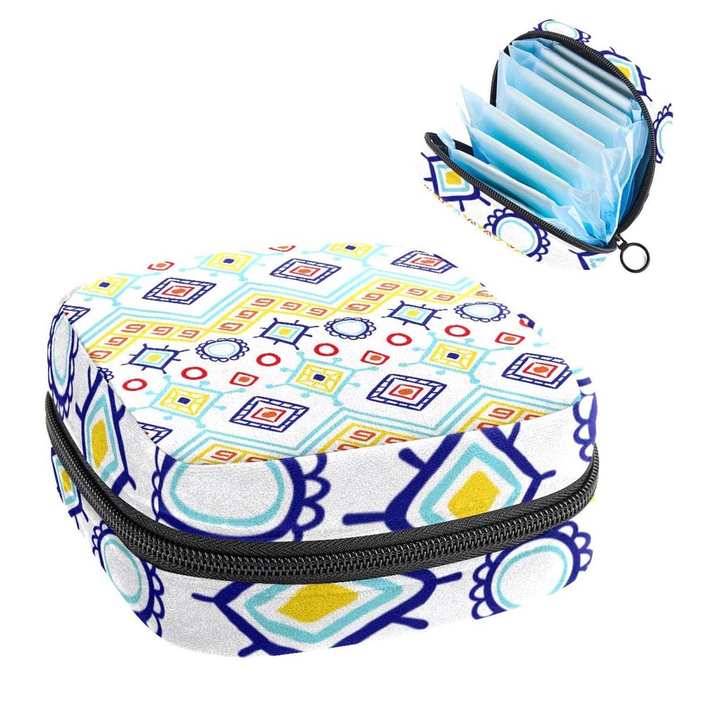 Bohemia Boho Cute,Period Pouch Portable,Tampon Storage Bag,Tampon Holder for Purse Feminine Product Organizer