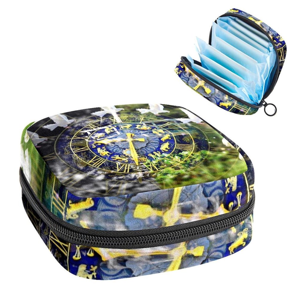 Astrology Mysticism,Period Pouch Portable,Tampon Storage Bag,Tampon Holder for Purse Feminine Product Organizer