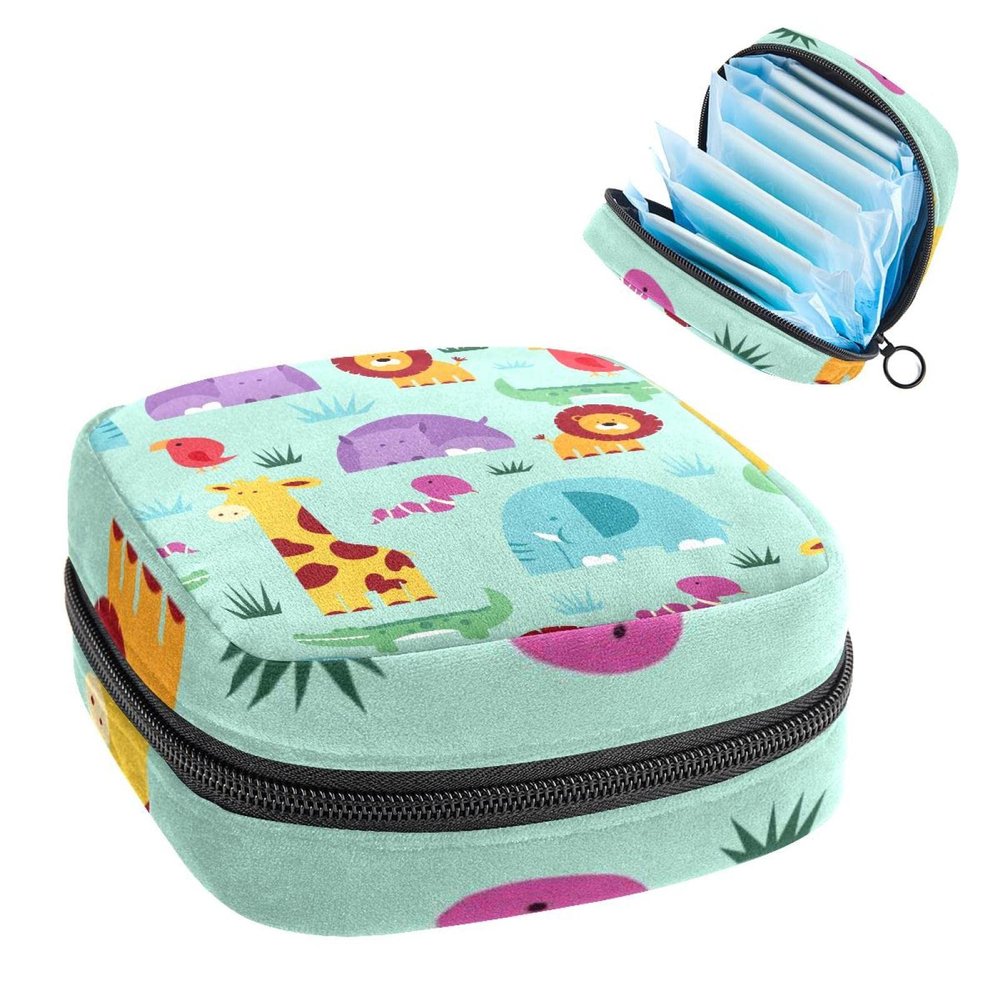 Period Pouch Portable Tampon Storage Bag,Tampon Holder for Purse Feminine Product Organizer,African Continent