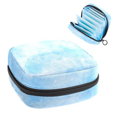Period Pouch Portable Tampon Storage Bag,Tampon Holder for Purse Feminine Product Organizer,BlueCute