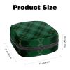 Period Pouch Portable Tampon Storage Bag,Tampon Holder for Purse Feminine Product Organizer,Tartan Plaid Green Navy Blue Cross Pattern view 2