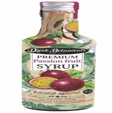 Drink Botanicals Passion Fruit Syrup Puree | Premium Quality, Natural Fruit Content Puree | Flavored Syrup for Beverages | Natural | 30 Servings 500ML Glass Bottle