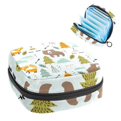 BearFox Pine,Period Pouch Portable,Tampon Storage Bag,Tampon Holder for Purse Feminine Product Organizer