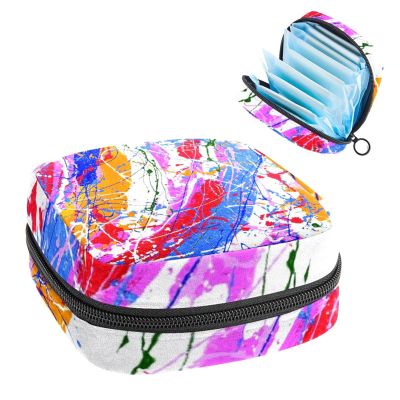 Abstract Art Color,Period Pouch Portable,Tampon Storage Bag,Tampon Holder for Purse Feminine Product Organizer