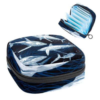 SharkCoolBeautiful,Period Pouch Portable,Tampon Storage Bag,Tampon Holder for Purse Feminine Product Organizer