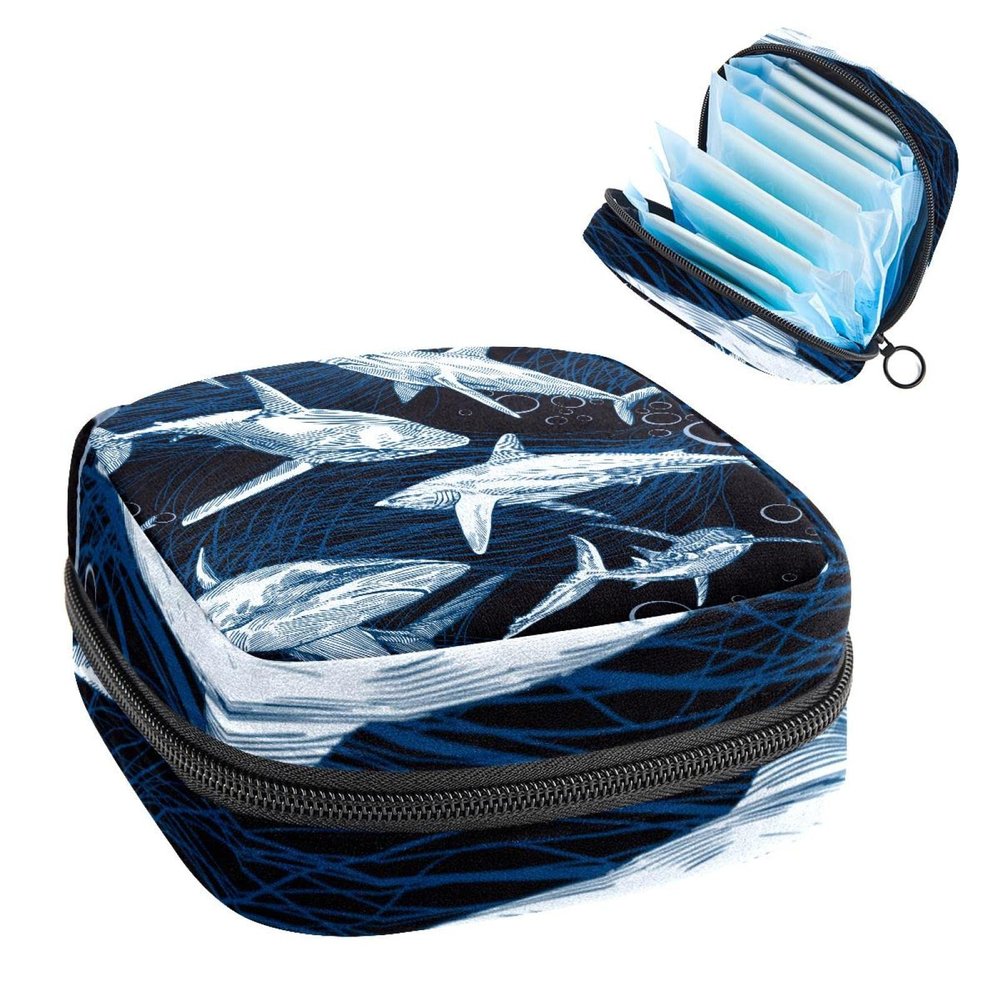 SharkCoolBeautiful,Period Pouch Portable,Tampon Storage Bag,Tampon Holder for Purse Feminine Product Organizer