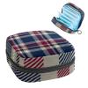 Sanitary Napkin Storage Bag,Portable Sanitary Napkin Storage Pouch,Navy Tartan Pattern Plaid Texture view 1