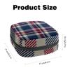 Sanitary Napkin Storage Bag,Portable Sanitary Napkin Storage Pouch,Navy Tartan Pattern Plaid Texture view 2