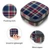 Sanitary Napkin Storage Bag,Portable Sanitary Napkin Storage Pouch,Navy Tartan Pattern Plaid Texture view 3