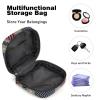 Sanitary Napkin Storage Bag,Portable Sanitary Napkin Storage Pouch,Navy Tartan Pattern Plaid Texture view 4