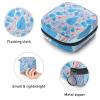 Blue Pink Leaves Pattern,Period Pouch Portable,Tampon Storage Bag,Tampon Holder for Purse Feminine Product Organizer view 3