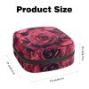 Period Pouch Portable Tampon Storage Bag,Tampon Holder for Purse Feminine Product Organizer,Romantic Valentine Red Roses Flower Background view 2