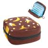 Banana Brown Background,Period Pouch Portable,Tampon Storage Bag,Tampon Holder for Purse Feminine Product Organizer view 1