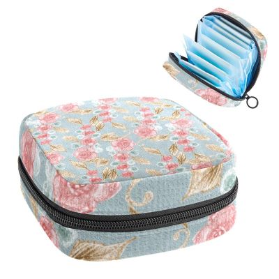 Floral Pattern,Period Pouch Portable,Tampon Storage Bag,Tampon Holder for Purse Feminine Product Organizer