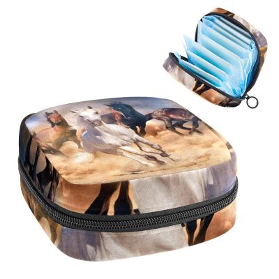 3D Horse Riding,Period Pouch Portable,Tampon Storage Bag,Tampon Holder for Purse Feminine Product Organizer