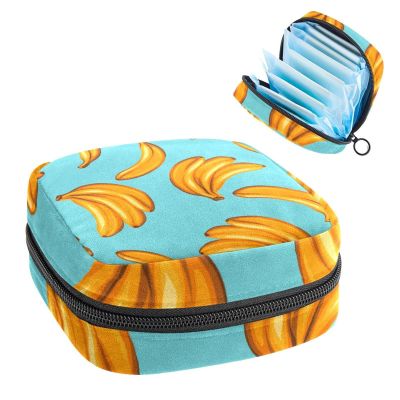 bananaPatternCute,Period Pouch Portable,Tampon Storage Bag,Tampon Holder for Purse Feminine Product Organizer