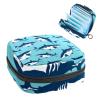 Shark Blue Pattern,Period Pouch Portable,Tampon Storage Bag,Tampon Holder for Purse Feminine Product Organizer view 1