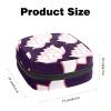Period Pouch Portable Tampon Storage Bag,Tampon Holder for Purse Feminine Product Organizer,Hand Drawn Botanical Lotus Flower Pattern view 2