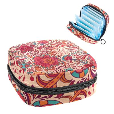AbstractFlower,Period Pouch Portable,Tampon Storage Bag,Tampon Holder for Purse Feminine Product Organizer