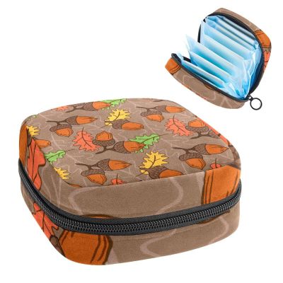 Acorn Leaf Oak,Period Pouch Portable,Tampon Storage Bag,Tampon Holder for Purse Feminine Product Organizer