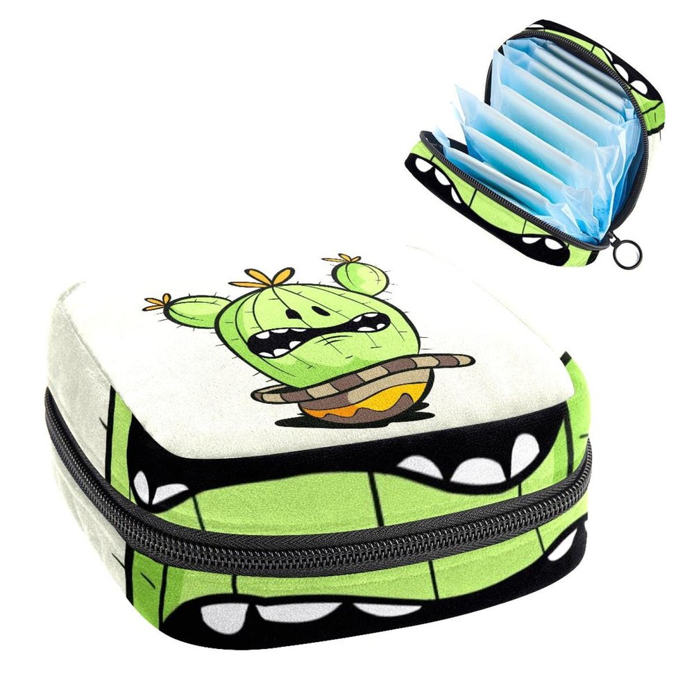 Cactus,Period Pouch Portable,Tampon Storage Bag,Tampon Holder for Purse Feminine Product Organizer