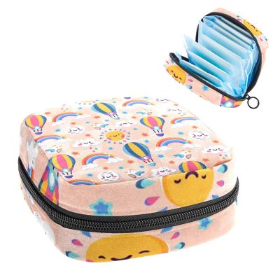 Period Pouch Portable Tampon Storage Bag,Tampon Holder for Purse Feminine Product Organizer,Colorful Rainbows